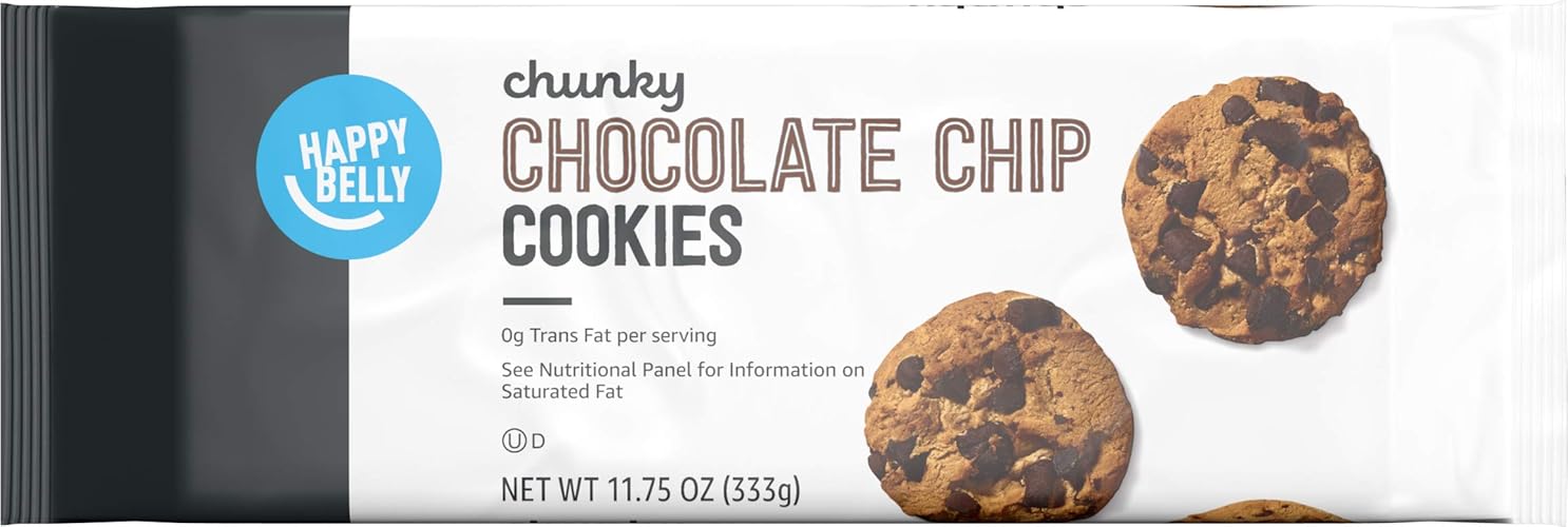 Amazon Brand - Happy Belly Chunky Chocolate Chip Cookies, 11.75 ounce (Pack of 1) - Chunk - 11.75 Ounce (Pack of 1)
