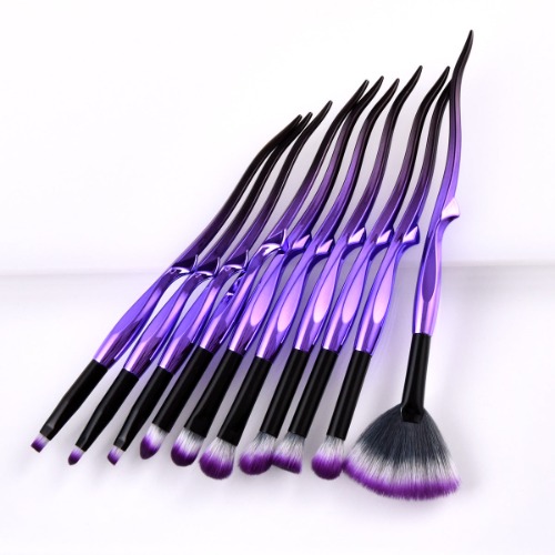 Purple Gothic Soft Make Up Brush Set (4/8/10 Pieces) - 10pcs