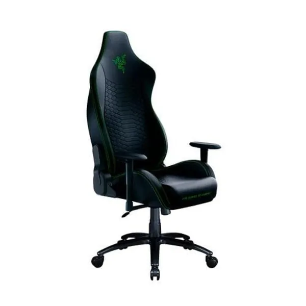 Razer Iskur X - Ergonomic Gaming Chair (Desk Chair/Office Chair, Ergonomic Design, Multi-layer Faux Leather, High Density Foam Padding) Black/Green | Standard