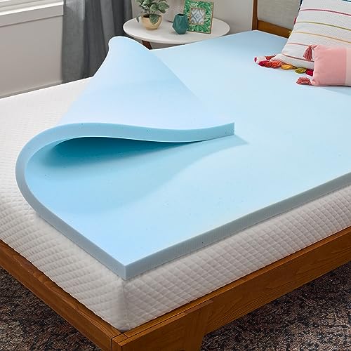 Linenspa 3 Inch Gel Infused Memory Foam Mattress Topper – Cooling Mattress Pad – Ventilated and Breathable – CertiPUR Certified - Twin - Twin - 3 Inch - Topper Only