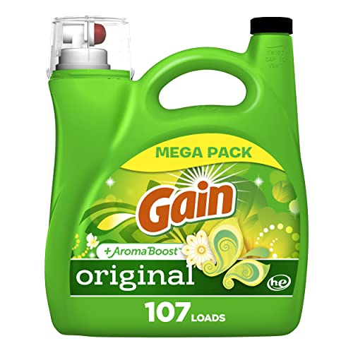 Gain + Aroma Boost Liquid Laundry Detergent Original Scent 107 Loads 154 oz HE Compatible - 1.2 Gallon (Pack of 1)
