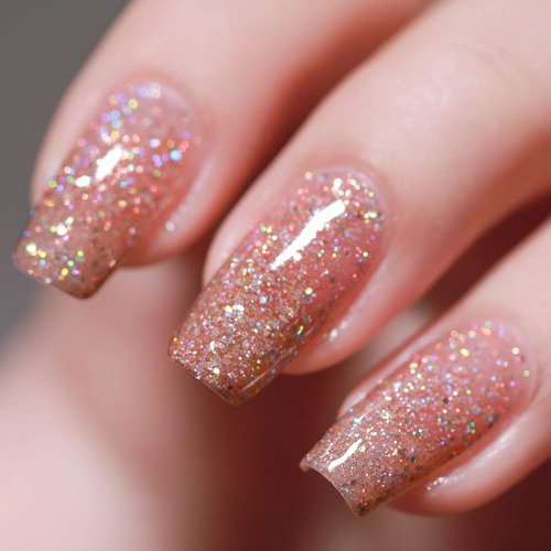 FZANEST Gel Nail Polish Led UV Gel Polish Holographic Color Sparkle Glitter Diamond Rose Gold 15ml - Diamond Champagne Gold