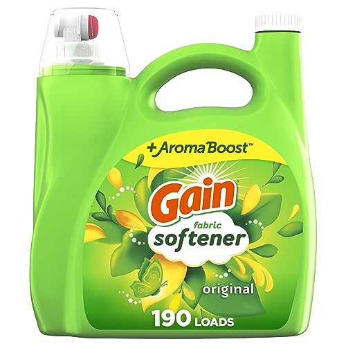 Gain Fabric Softener, Original Scent, 140 fl oz, 190 Loads, HE Compatible, Packaging may vary - 1.09 Gallon (Pack of 1)
