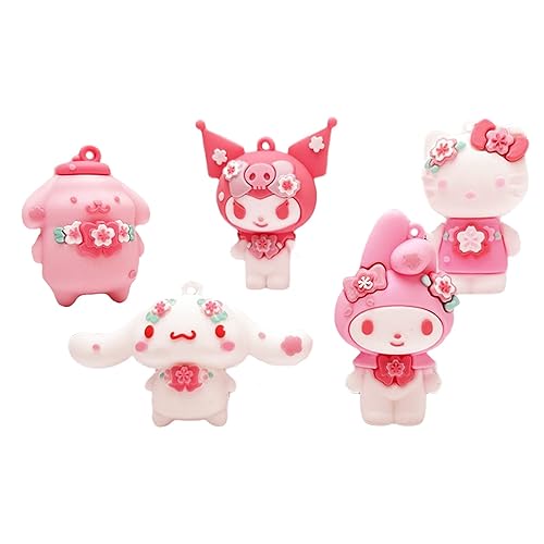5Pcs Cute Anime Figurines, Kawaii Anime Cake Topper Set,Birthday Party Decoration Supplies,Gift for Anime Fans or Friends (S-5pcs) - S-5pcs