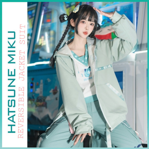 Orientalgirl Hatsune Miku Authorization  2024 Reversible Jacket Set Spring | JACKET / S