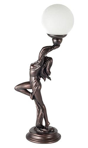 Julianna Art Deco Bronze Lighting Lady Draped with Scarf Lamp