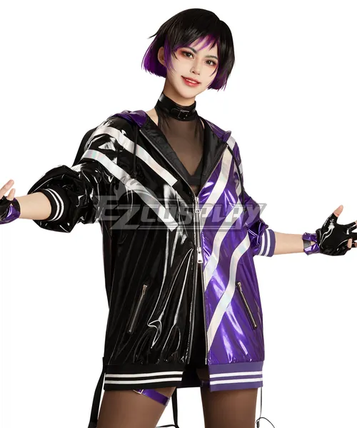 TEKKEN 8 Reina Black Purple Cosplay Wig