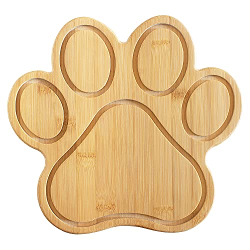 Totally Bamboo Paw Shaped Bamboo Wood Cutting Board and Charcuterie Board, Great Gift for Dog and Cat Lovers