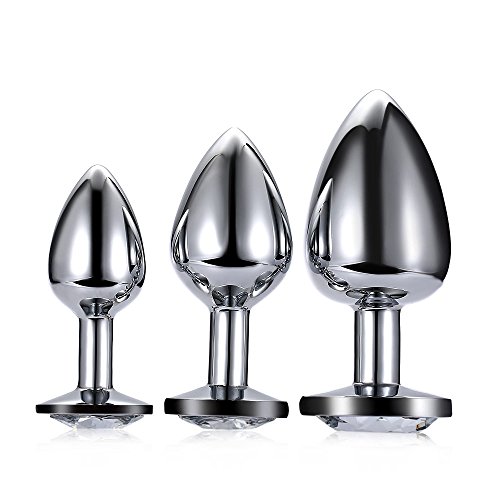3 Pcs Anal Plugs, Acier Inoxydable Metal Plug Anal Point G Diamants Plaqué Butt Entraîneur Bouchon Sextoys Pour Vous Et Votre Amoureux