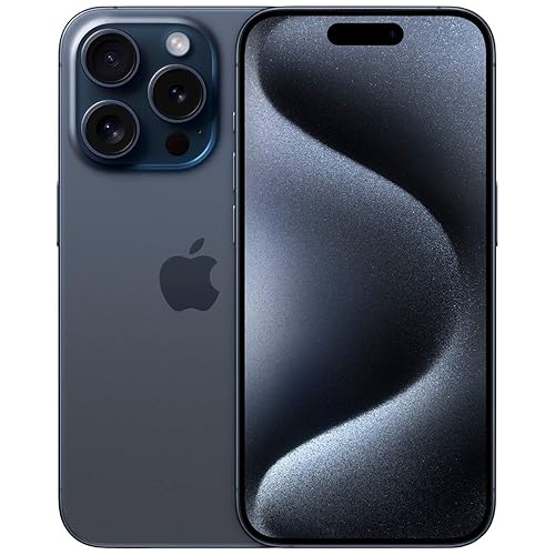 Apple iPhone 15 Pro Max, 512GB, Blue Titanium for Cricket Wireless (Renewed) - Cricket - Blue Titanium - 512GB