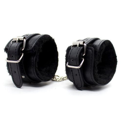 black leather cuffs