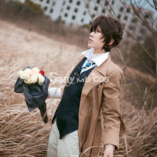 【48H To Ship】Anime Bungo Stray Dogs Dazai Osamu Classical Long Tailcoat Suit Cosplay Costume - M