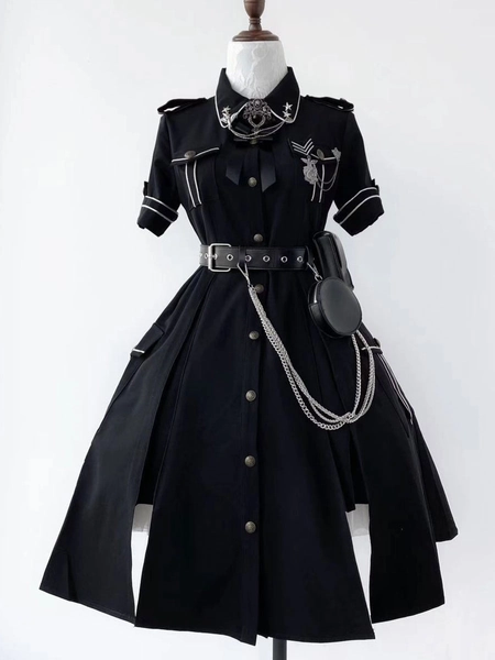 Costumes Military Uniform Lolita Army Gray Black