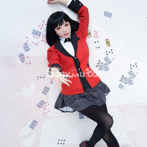 Anime Kakegurui Yumeko Jabami JK Red and Black School Uniform Cosplay Costume - M