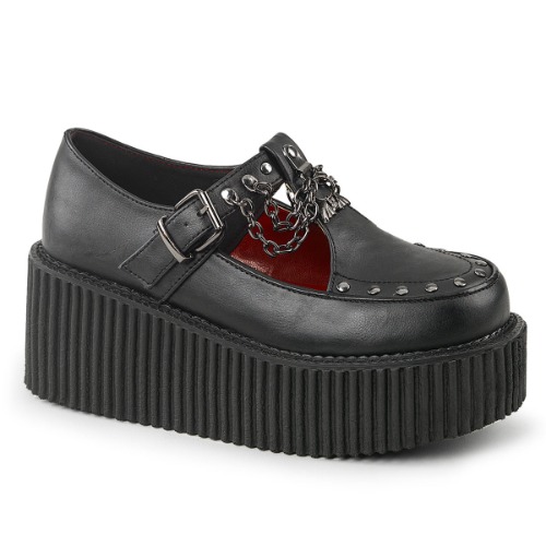 Creeper-215 | Black Vegan Leather / 9