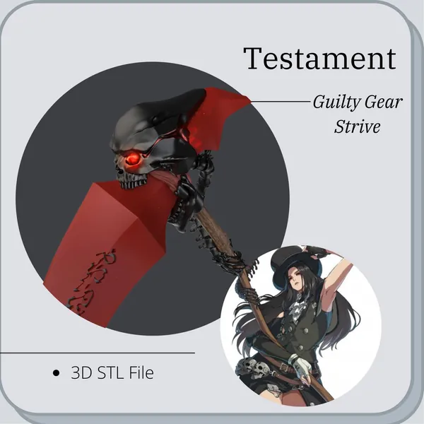 Testament Scythe from Guilty Gear Strive prop cosplay *3D STL DIGITAL FIle ONLY*
