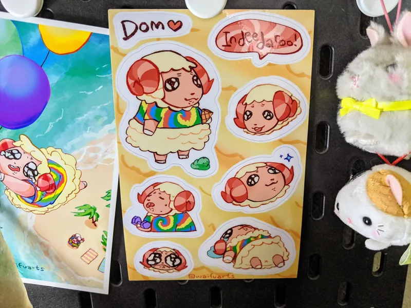 ACNH// Dom Glossy 4x6" Vinyl Sticker Sheet