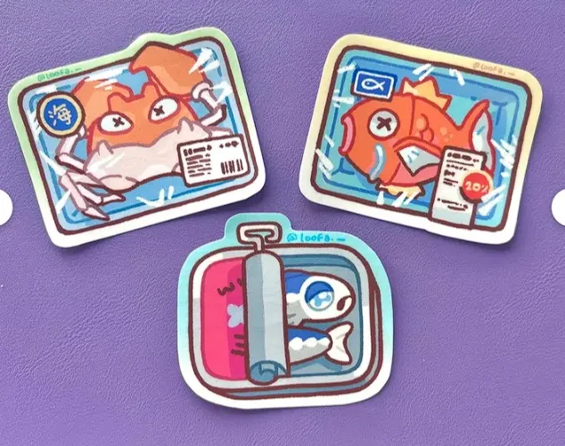 Poke Fish Market Stickers