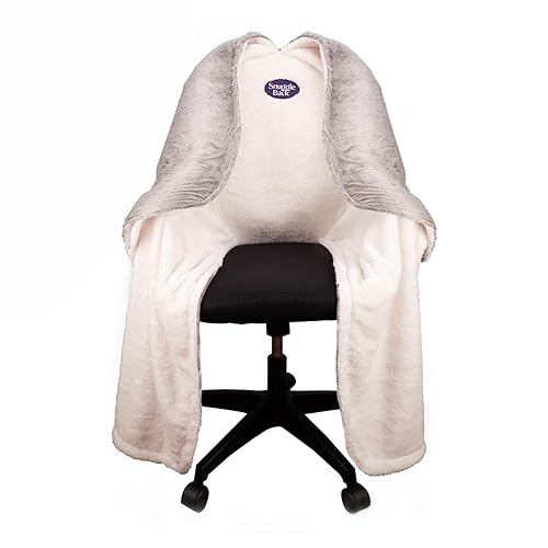 The Original Office Chair Blanket by SnuggleBack; Cozy Comfy Office Desk Chair Wrap Attaches for Convenient Heat and Hands-Free. Stay Warm In The Winter or Summer. Sherpa Fur Lining - Silver Fox Grey Fur
