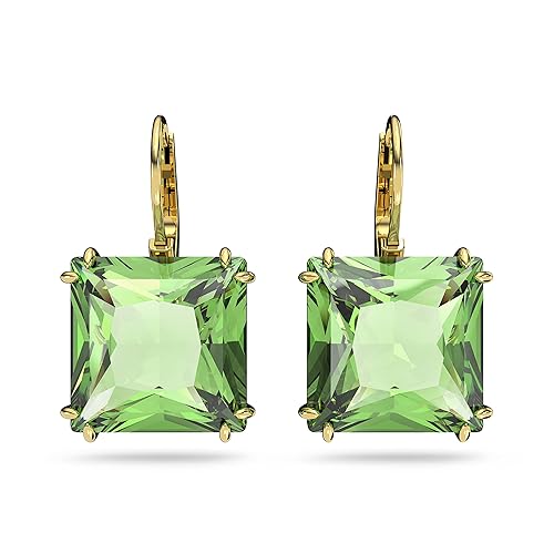 SWAROVSKI Millenia Earring and Necklace Crystal Jewelry Collection, Gold Tone Finish, Green Crystals - Stud Earrings