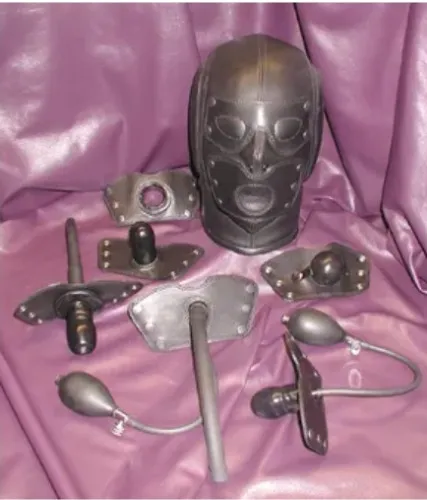 Custom made leather mask and accessories