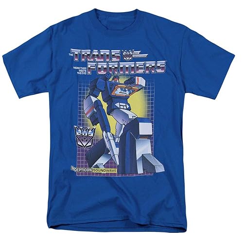 Transformers Soundwave Adult Unisex T Shirt & Stickers Collection - 5X-Large - Royal - Soundwave