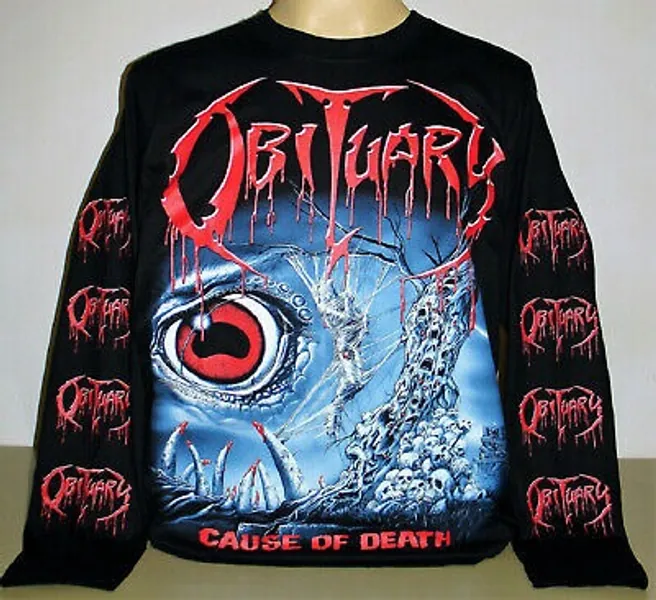 Obituary Cause Of Death Long Sleeve T-Shirt Size S M L XL 2XL 3XL Metal Band New  | eBay