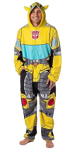 INTIMO Transformers Men's Retro Character Union Suit One Piece Costume Pajama Outfit Optimus Prime Bumblebee - XX-Large-3X-Large - Bumblebee
