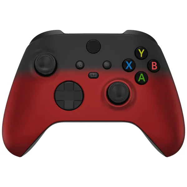 eXtremeRate Shadow Red Replacement Part Faceplate, Soft Touch Grip Housing Shell Case for Xbox Series S & Xbox Series X Controller Accessories - Controller NOT Included - Shadow Red