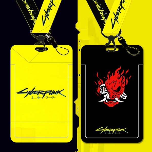 Cyberpunk 2077 Card Holder Sci-Fi Student Card Holders Cyberpunk Lanyard Necklace