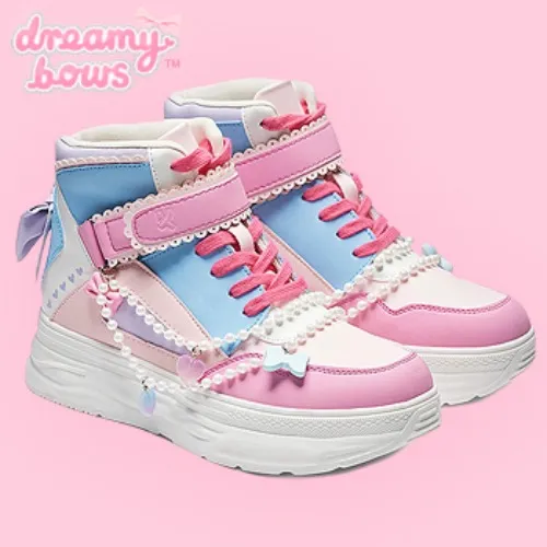 Sugar Wishes Chunky Hi Top Trainers - Pastel Multi at Dreamy Bows