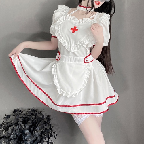 Amorino Seductive Nurse Costume White - White / M