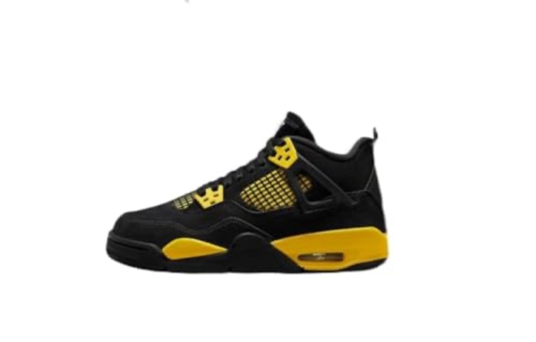 Jordan Air Jordan 4 Retro (Big Kid) - 5.5 Big Kid - Black/White-tour Yellow