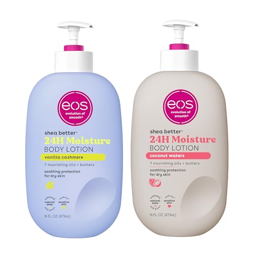 eos Shea Better Body Lotion Set- Vanilla Cashmere & Coconut Waters, 16 fl oz, 2-Pack - Vanilla Cashmere + Coconut Waters - 2 pack