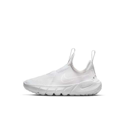 Nike unisex-child Flex Runner 2 Running - 4.5 Big Kid - White/White