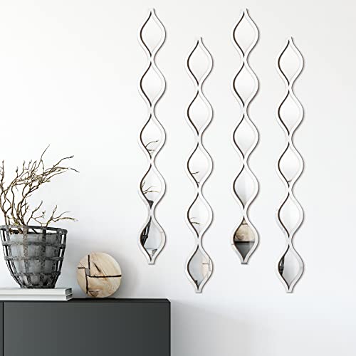Qunclay Teardrop Mirror Wall Art Decorative Mirror Wall Decor Long Narrow Wall Art for Apartment Living Room Bathroom Bedroom Entryway