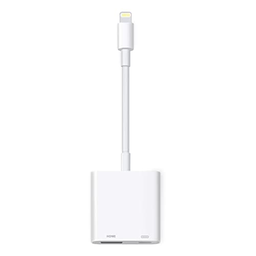 [Apple MFi Certified] Lightning to HDMI Adapter for iPhone, Digital AV Audio Dongle,1080P Sync Screen Cable with Lightning Charging Port for iPhone, iPad to TV/Projector/Monitor Need Power Supply - Whtie