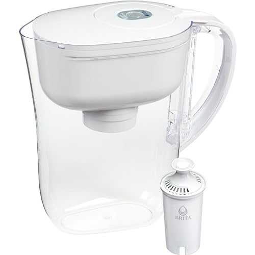 Brita Metro Water Filter Pitcher with SmartLight Filter Change Indicator, BPA-Free, Replaces 1,800 Plastic Water Bottles a Year, Lasts Two Months, Includes 1 Filter, Small - 6-Cup Capacity, White - White - 6 Cup - Standard Filter - Water Pitcher