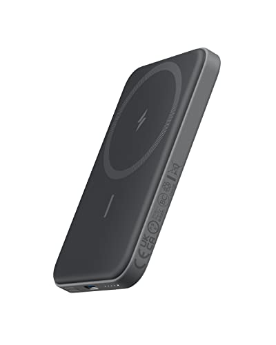 Anker 621 Magnetic Portable Charger (MagGo), 5,000mAh Wireless Power Bank with USB-C Cable, Magsafe-Compatible Battery Pack for iPhone 15/15 Plus/15 Pro/15 Pro Max, iPhone 14/13/12 Series - black