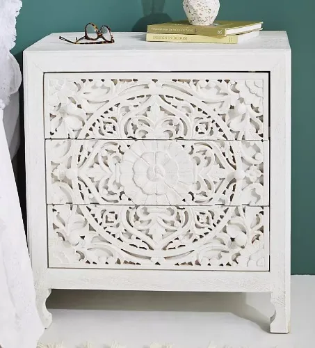 Handcarved Lombok Nightstand Pair