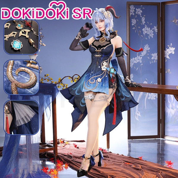 DokiDoki-SR Game Genshin Impact Cosplay Ganyu Costume / Shoes Lantern Rite 2024 Skin Twilight Blossom gan yu