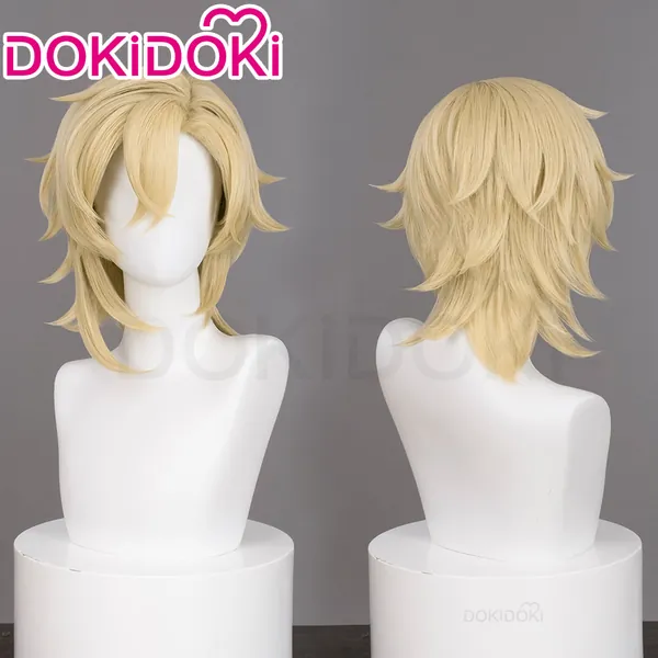 DokiDoki Game Honkai: Star Rail Cosplay Aventurine Wig Short Straight Yellow Hair
