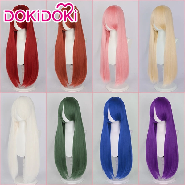 【Last Batch】【Ready For Ship】【Matte  Wig】Dokidoki Universal Wig White/Pink/Red/Blond/Orange/Blue/Green/Purple 80 CM Long Straight Wig