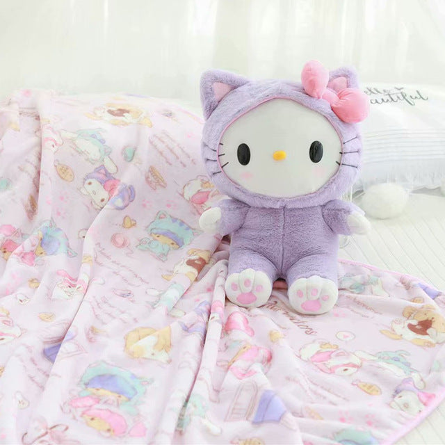 Kawaii Plush & Blanket Set - Purple Plush & Blanket Full Set