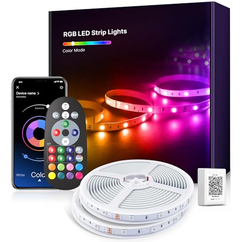 20m LED Strip Lights, RGB Music Sync Color Changing LED Light with Smart App Control Remote, LED Lights for Bedroom Room Lighting Flexible Home Decoration - 20M
