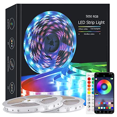 Led Strip Light 20m with Music Sync, RGB Smart Strip Lights with Remote and APP Control, Lights for Bedroom, TV, Kitchen, Party, Home(2 Rolls of 10m) - 20M