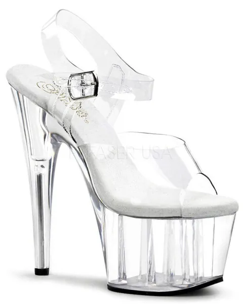 Pleaser USA Adore-708 7inch Pleasers - Clear | UK 4 - US 7 - EU 37 / Clear