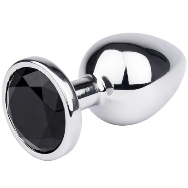 Bejewelled Black Metal Butt Plug - 3Inch