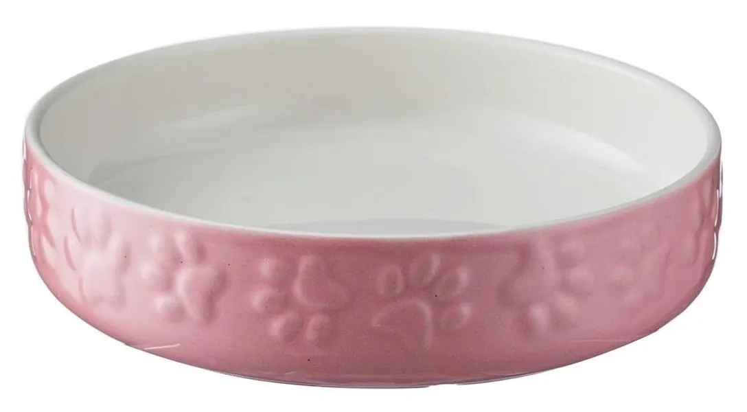Mason Cash Cat Bowls Bright Coloured Cat Saucer Heavyweight, 13 cm Diameter, Pink