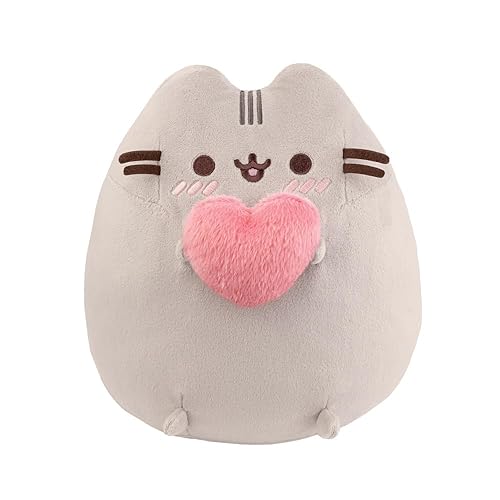 Aurora, 61572, Pusheen with Heart, 9In, Soft Toy, Grey